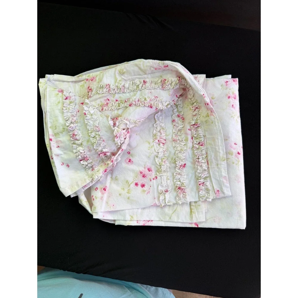 Simply Shabby Chic Cherry Blossom RUFFLES Vintage Shower Curtain French Country